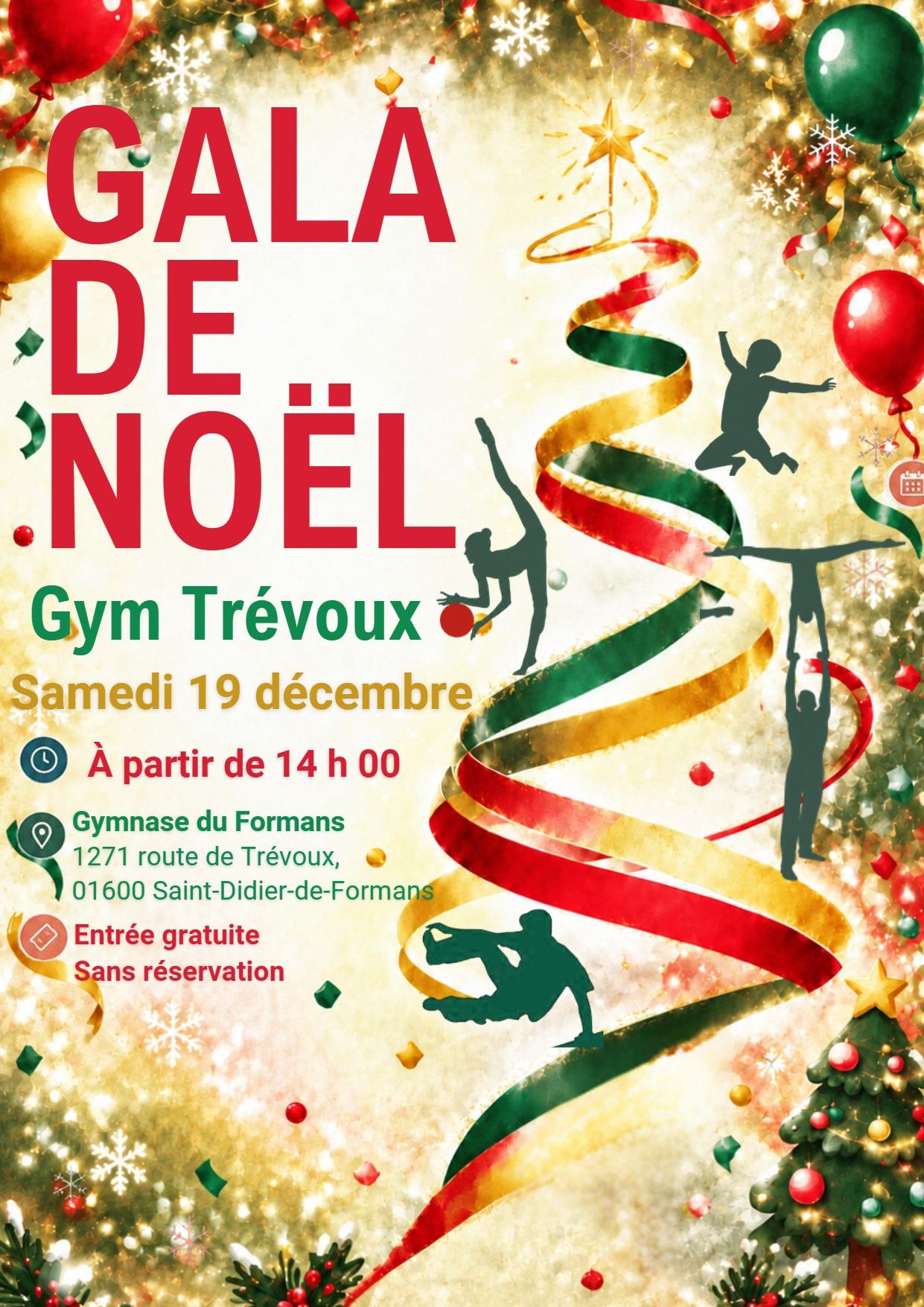 Affiche du gala de noel de gym trevoux